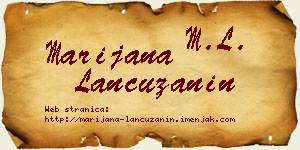 Marijana Lančužanin vizit kartica